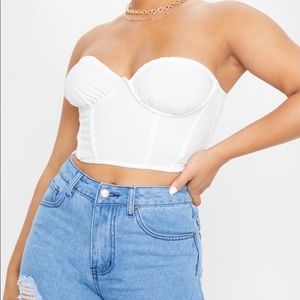 Petite corset detail crop top